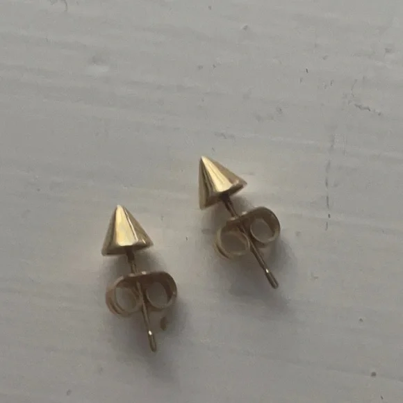 Sydney Evan Gold Spike Stud Earrings - Picture 1 of 4